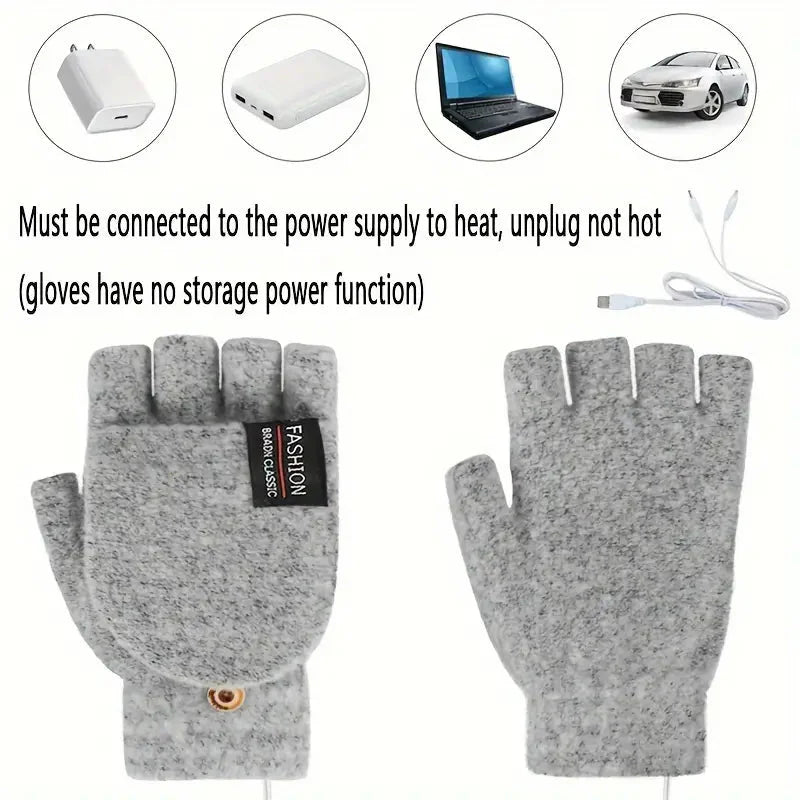 USB Electric Heating Adjustable Temperature Gloves