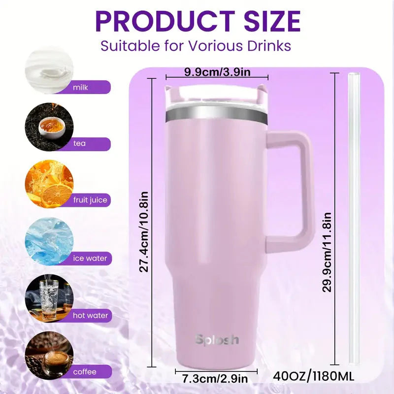 Multi-Color Travel Tumbler with Spill-Proof Lid - 1180ml/40oz
