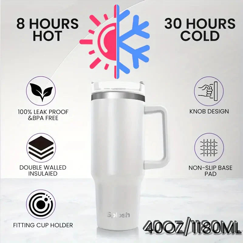 Multi-Color Travel Tumbler with Spill-Proof Lid - 1180ml/40oz
